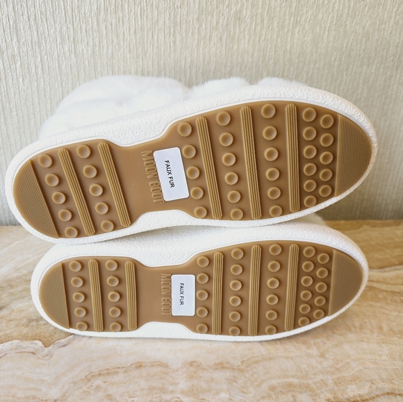 Moon Boot LTrack Faux Fur Boots Moon Boots L Track White Fur Winter Snow Boot - Picture 13 of 16